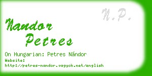 nandor petres business card