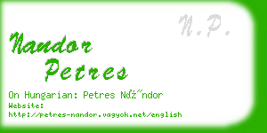 nandor petres business card